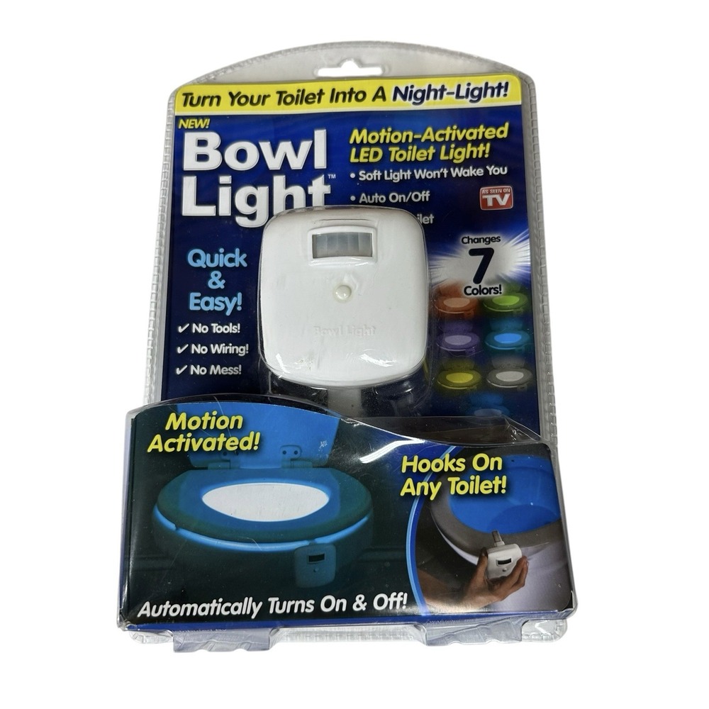 NEW The Original Seen On TV Glow Light Bowl Motion Activated Toilet Nightlight